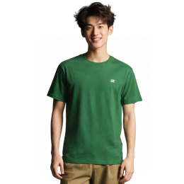 【Purchase Dark Green Printed Short-Sleeve T-Shirt】|Dark green main color|Simple crew neck design|Short-sleeve construction|Left chest white lettering print logo|T-Shirt Wholesale T1189 【Purchase Dark Green Printed Short-Sleeve T-Shirt】|Dark green main color|Simple crew neck design|Short-sleeve construction|Left chest white lettering print logo|T-Shirt Wholesale T1189